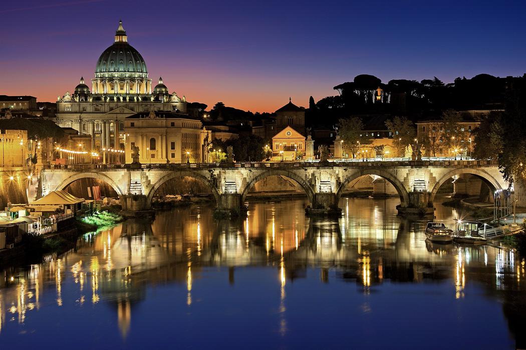 Evening view of Rome and Vatican City